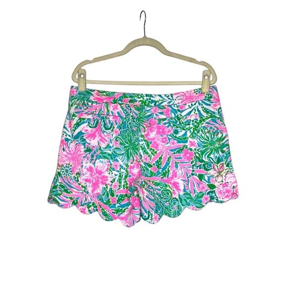LILLY PULITZER Buttercup Knit Shorts Sz 10 Amalfi Blue Leaf It Wild Resort NWT - Picture 5 of 16